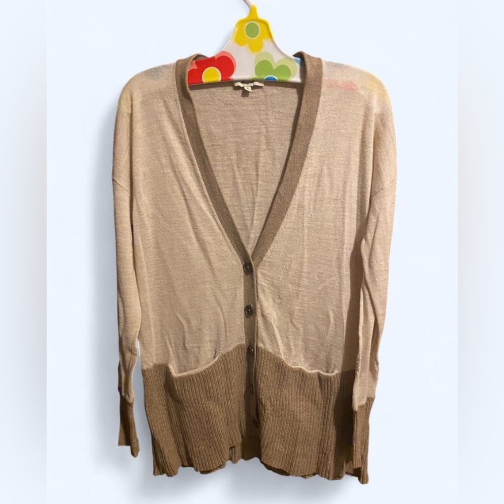 Madewell Wool-blend Cardigan with Pockets and visible mends on the outer arm 🪡